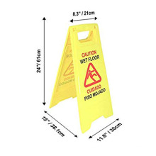 Customized Yellow Plastic A Shape Caution Wet Floor Warning Sign Board